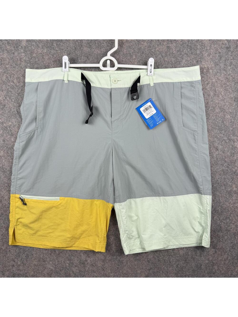 Columbia Summerdry Belted Board Shorts AM4860-350 Gray Green Men Size 44 12” 527